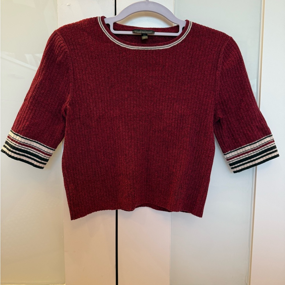 Topshop Burgundy Knit Sweater